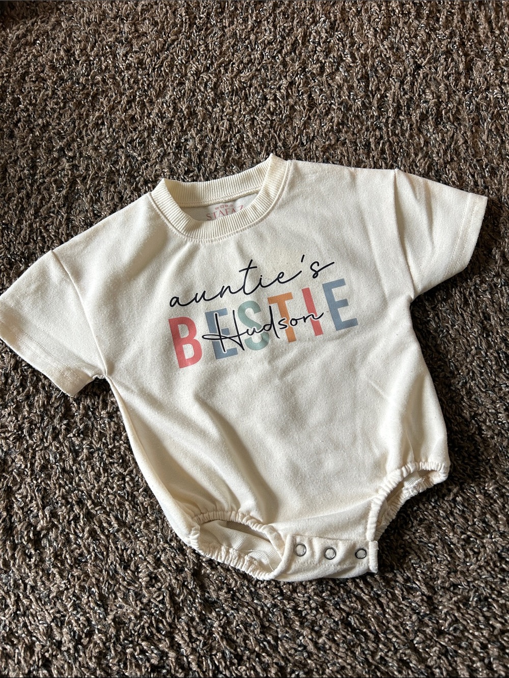 Auntie's Bestie Cream Baby Onesie